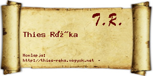 Thies Réka névjegykártya
